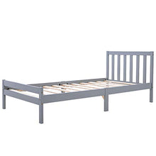 Struttura letto in legno, letto singolo, 90 x 190 cm, colore: grigio