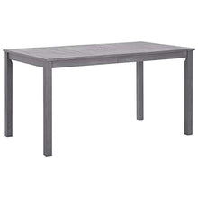 Qnotici Tavolo da Giardino in Legno massello di Acacia, Pratico Tavolo per Il Tempo Libero all'aperto per Famiglie Tavolo da Festa in Cortile 140 x 80 x 74 cm Grigio