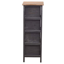 Rebecca Mobili RE4560 Cassettiera Comodino 4 Cassetti Legno Paulownia Grigio Shabby Camera Bagno Ingresso, 71x25x25 cm - Art. RE4560