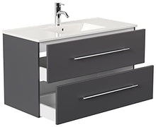 Set di mobili da bagno Firenze 100 (3 parti/A) incl. specchio a LED antracite