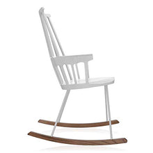 Kartell Comback, Sedia a Dondolo in Frassino Tinto Rovere, Bianco