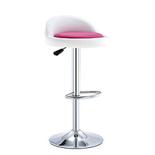 LF- Bar Stool Bar Stool Moda Creativa Bar Chair Casa Schienale Alto Seggiovia Bar Stool Rotante ad Alta Sgabello Sgabello Colazione Ristorante Ascensore Sgabello semplicità (Color : White+Pink)