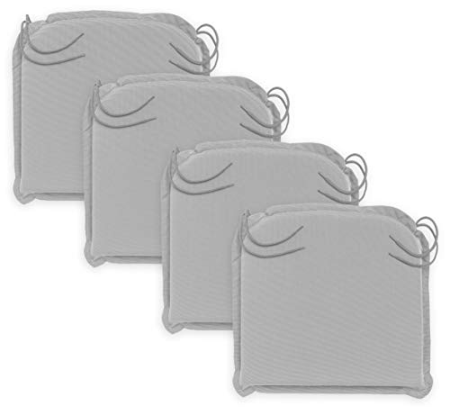 sleepling Outdoor 197228 - Set di 4 cuscini per sedia, 44 x 47 x 6 cm, colore: Argento