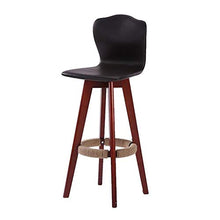 Sgabello Sedie Bar Barstools Contatore di rotazione di legno Bar Sedie seduta con schienale, pelle Tempo libero Faux Colazione gratuita Sgabelli Kitchen Cafe Bar Arredo bar Cucina ( Color : Black )