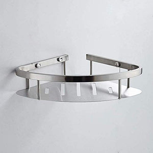 UWY Mensola angolare per Bagno in Acciaio Inox 304 Spazzolato Mensola per Doccia Treppiede Portaoggetti per Cucina a Parete Supporto angolare Cestino Argento Porta Asciugamani, Pannello Cavo e a