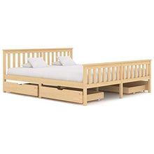 SKM Giroletto con 4 Cassetti in Legno Massello di Pino 180x200 cm (47.25kg)
