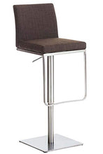 CLP Sgabello Bar Panama In Tessuto I Sgabello Alto Girevole E Regolabile 58-82 CM, Colore:marrone, Colore del telaio:acciaio inossidabile