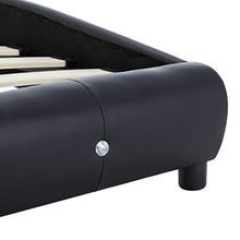 SKM Letto con Materasso Nero in Similpelle 180x200 cm (54.75kg)