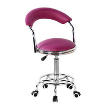 Sgabelli da Bar Barstool Salon girevole regolabile Bar Sedie Sedile, casa Pub Cafe contatore for il tempo libero in metallo alti sgabelli con ruote Schienale Arredo bar Cucina ( Color : Purple )