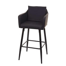 Mendler Sgabello Bar Lounge HWC-H93 con poggiapiedi 105x54x53cm - Ecopelle Nero