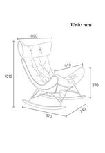 HQQ Sedia a Dondolo reclinabile Nordico Balcone di Lusso Soggiorno Giardino Courtyard Tempo Libero Tempo Libero Divano, Arancia 87x74x101cm