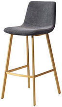 YS Sedia Vlevet Sedile Imbottito in Tessuto con Schienale e Poggiapiedi Gambe in Metallo Cucina Colazione Sgabello da Bar,65 cm,65 cm