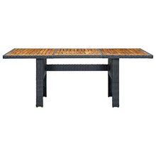 Qnotici Tavolo da Giardino con Struttura in Acciaio, Tavolo da Giardino in Legno massello di Acacia da Esterno Pratico Tavolo da Giardino 200 x 100 x 74 cm-Grigio Scuro e Marrone