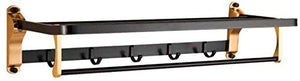 MJMJ Portasciugamano Portasciugamani A Scala da 60 Cm, Portasciugamani Doppio con Gancio per Doccia Organizer per Mensola da Bagno con Doppio Ripiano Portasciugamani(Size:60cm)