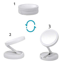 MMWYC Specchio cosmetico a LED a Doppia Faccia Illuminato a Specchio a Specchio Illuminato Portatile con Specchio dimmerabile (Bianco)