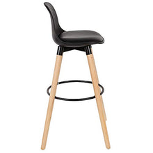 POPSPARK Set di 2 sgabelli da Bar, Gambe in Legno di faggio, Sedia da Bar Multicolore per Colazione in Cucina (Nero)