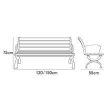 Panca in legno per terrazza da giardino all'aperto, 2-3 sedili mobili in alluminio per panchine da parco, Panca in legno massello anticorrosivo resistente alle intemperie con schienale