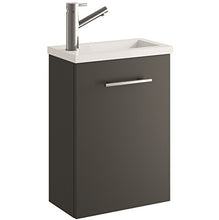 Cygnus Mini Bath - Mobiletto bagno sospeso, 1 porta con chiusura progressiva, colore: grigio chiaro