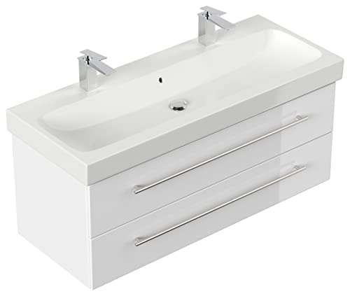 emotion ICON120CM000101DE - Lavabo con mobiletto, in Legno, 120 x 45 x 46,6 cm, Colore: Bianco Lucido