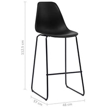 Tidyard Set 3 pz da Bar, Set Tavolino Bar, Set di Mobili da Balcone, Set Tavolo Quadrato e 2 Sedie da Bar Alti in Plastica (Nero)