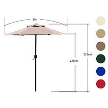 HXCD Giardino da 2 m con manovella, Parte Superiore Traspirante, 6 Stecche, Diametro del Ferro 38 mm, tettoia in Poliestere Esagonale, Patio/Spiaggia/Piscina