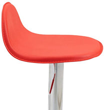 CLP Sgabello Design Lana V2 in Similpelle I Sedia Sgabello Cucina con Poggiapiedi E Schienale Girevole E Regolabile 58-79CM, Colore:Rosso, Colore del Telaio:Cromo