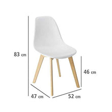 WENKO Set di 4 sedie a Conchiglia per Sala da Pranzo, Bianche, Lavabili, Gambe in Legno massello di faggio, Design scandinavo