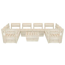 SKM Set Divani da Giardino su Pallet 9 pz in Legno Abete Impregnato (161.5kg) -3726