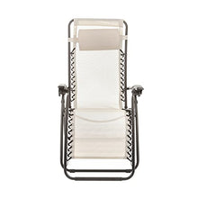 Sdraio reclinabile beige con braccioli, in acciaio Beige