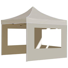 Tidyard Gazebo Professionale Pieghevole (con Pareti),Tende Esterno in Alluminio 3x3m Crema/Bianco 1# 2# 3#