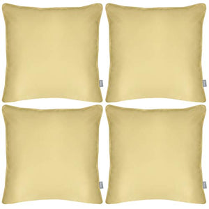 Set di 4 federe per cuscino da esterni, impermeabili, decorative, quadrate, per giardino, cortile, tenda (fodera non inserto), 45 x 45 cm, colore: cachi.
