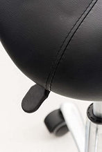 CLP Sgabello Lavoro Reno In Similpelle I Sgabello Pc A Sella Imbottito Regolabile 53-68 CM E Girevole Base In Metallo, Colore:nero