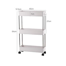 WangQ Il Rack rotolante è Facile da spostare Il Design Stretto è Facile da conservare Il Bagno e Gli scaffali da Cucina Sono Adatti per Qualsiasi Scena (Size : 64cm)