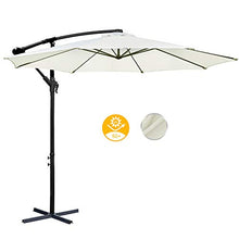 Novonova® Ombrellone da Giardino | Ø 350cm H*L 400 × 260cm | Protezione Solare UV50+ | Ombrellone da Balcone inclinabile con Manovella (Piede escluso), Regolabile in Altezza, PS835