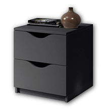 Stella Trading LUKI Due cassetti in Grafite – Comodino Moderno con Spazio per Il Vostro Letto, Materiale a Base di Legno, 40 x 45 x 42 cm