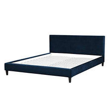 Beliani Fodera per Letto in Tessuto Blu Scuro Poliestere Lavabile 180 x 200 cm FITOU