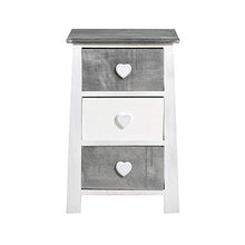 Rebecca Mobili Comodino con 3 cassetti Bianco, Stile Shabby, Legno Paulownia, per Camera Bagno - Misure: 56 x 37 x 27 cm (HxLxP) - Art. RE4160