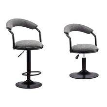 Ljings - Sgabello girevole da bar, in stile retrò, in pelle PU, con schienale girevole, altezza regolabile per pub, sedie idrauliche, bancone da cucina per pub, colore: grigio