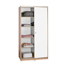 we point Armadio 2 Ante Scorrevoli 5 Ripiani Bianco E Sonoma Cm 94x52xh.182