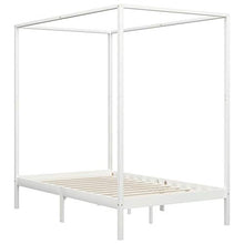 SKM Giroletto a Baldacchino Bianco Legno Massello di Pino 140x200cm