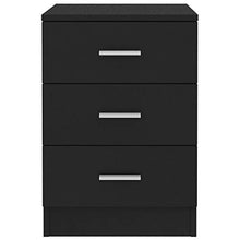 Tidyard Comodini Camera da Letto Moderni con 3 Cassetti in Truciolato Nero/Grigio Lucido,Comodino Moderno,Cassettiera Camera da Letto Moderna,Comodino con Cassetti 38x35x56 cm