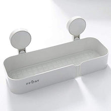 ZLININ Y-longhair Mensola da bagno bianca con ventosa a ventosa inclusa per lavabo, tavolo quadrato in plastica, 30 x 9,4 x 13 cm