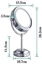Specchio da Bagno Specchi per Il Trucco con luci e ingrandimento, Trucco Chrome da Tavolo Girevole a Due Lati