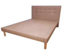 SARDAMATERASSI letto matrimoniale in similpelle tortora, con rete in doghe di faggio inclusa con un design alla moda