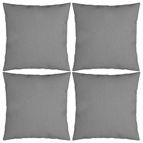 vidaXL Cuscini Decorativi 4 pz Grigi 40x40 cm in Tessuto