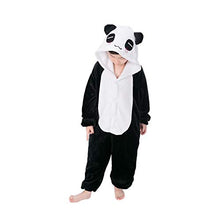 Tisi - Tutina per bambini con dinosauro e panda con cappuccio, in pile, super morbido, in flanella, per biancheria da notte (altezza 95 – 105)