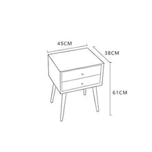 Comodino in Legno massello Nordico Camera da Letto 2 Strati Mini Letto alla Moda Piccolo Armadio Laterale carico 250 kg-61x38x45 cm FANJIANI