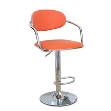 LLT Pratico sgabello Sgabelli di lusso a 360 ° girevole Cucina Colazione Bar Stool Bar contatore Sedia da ufficio Altezza regolabile Pu sede Carico massimo 120 Kg (Safety corrimano),arancia,43~60 c