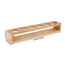 Portabottiglie per vino Portabicchieri in vetro Porta desktop in legno Singola 6 Bottiglie Portabottiglie Portabicchieri Espositore Organizzatore(32.8 x 6 x 5.5cm)