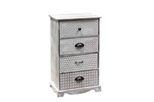 Gicos Mobile cassettiera Comodino comò in Legno 4 cassetti 39 * 26 * 64 cm Shabby Chic ILC-721908